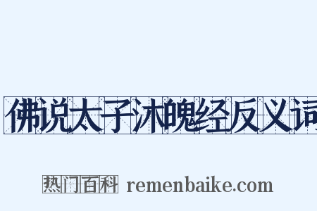 佛说太子沐魄经反义词是什么意思的图片